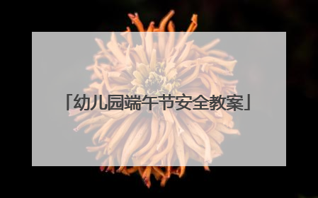 幼儿园端午节安全教案