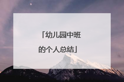幼儿园中班的个人总结