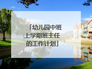 幼儿园中班上学期班主任的工作计划