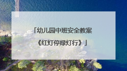 幼儿园中班安全教案《红灯停绿灯行》