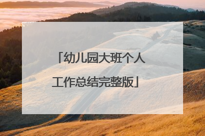 幼儿园大班个人工作总结完整版