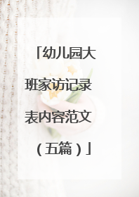 幼儿园大班家访记录表内容范文（五篇）