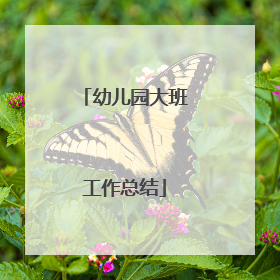 幼儿园大班工作总结