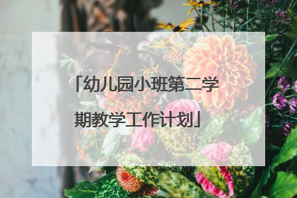幼儿园小班第二学期教学工作计划