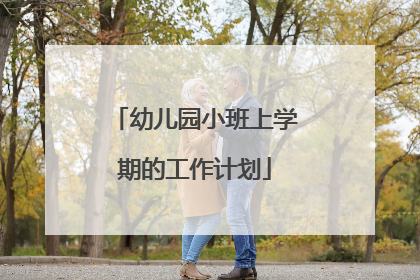幼儿园小班上学期的工作计划