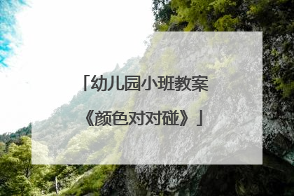 幼儿园小班教案《颜色对对碰》
