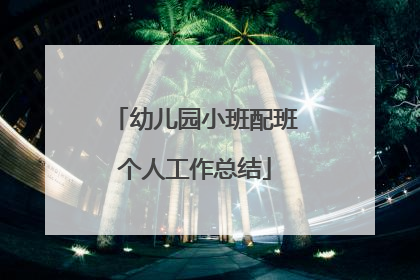 幼儿园小班配班个人工作总结