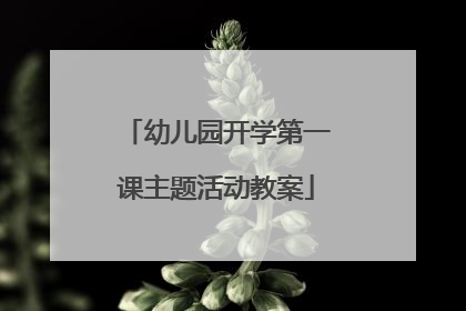 幼儿园开学第一课主题活动教案