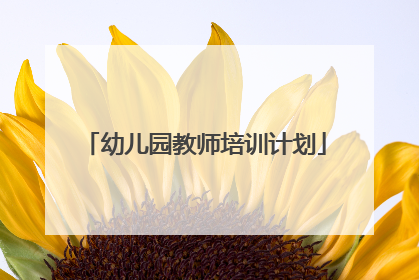 幼儿园教师培训计划