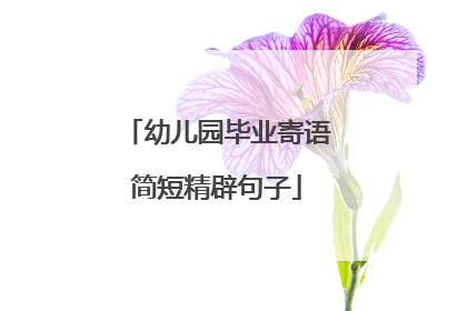 幼儿园毕业寄语简短精辟句子