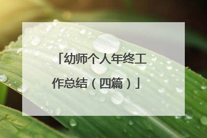 幼师个人年终工作总结（四篇）