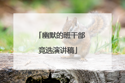 幽默的班干部竞选演讲稿