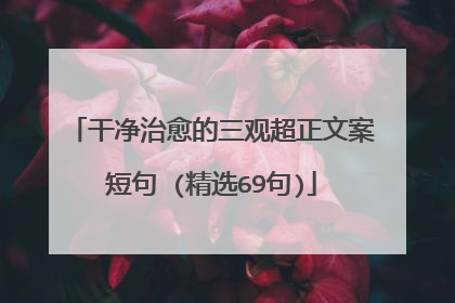 干净治愈的三观超正文案短句 (精选69句)