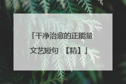 干净治愈的正能量文艺短句 【精】