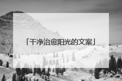 干净治愈阳光的文案