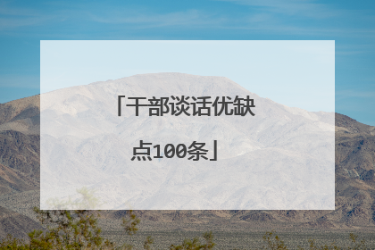 干部谈话优缺点100条