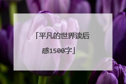 平凡的世界读后感1500字
