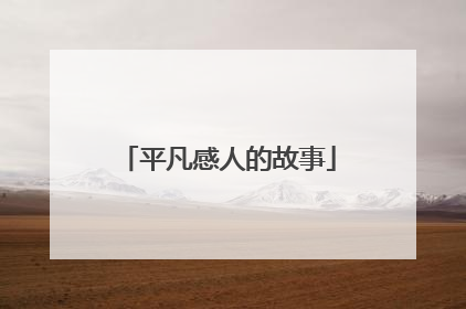 平凡感人的故事