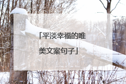 平淡幸福的唯美文案句子