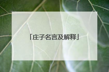 庄子名言及解释