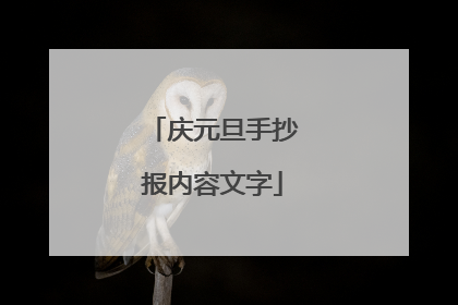庆元旦手抄报内容文字