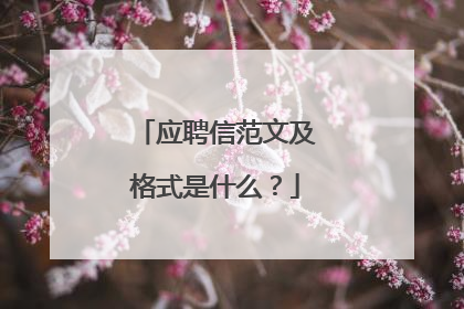 应聘信范文及格式是什么？