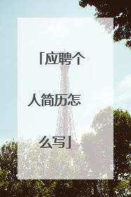 应聘个人简历怎么写
