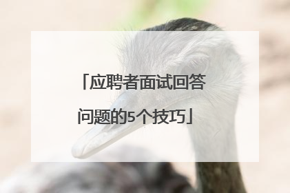 应聘者面试回答问题的5个技巧