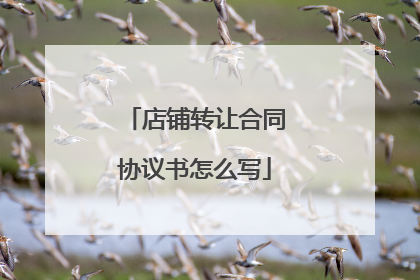 店铺转让合同协议书怎么写