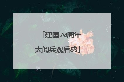 建国70周年大阅兵观后感