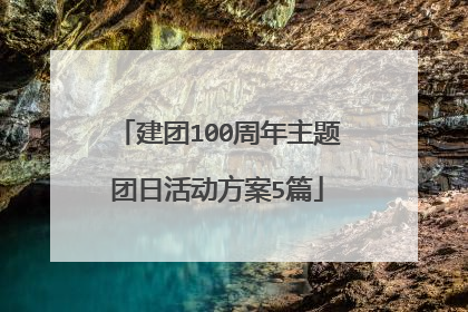 建团100周年主题团日活动方案5篇
