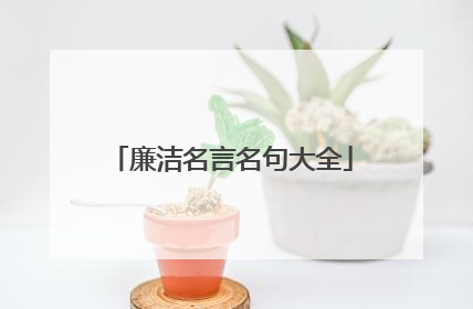 廉洁名言名句大全