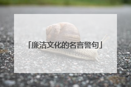 廉洁文化的名言警句