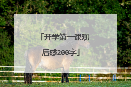 开学第一课观后感200字