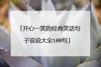 开心一笑的经典笑话句子说说大全100句