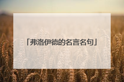 弗洛伊德的名言名句