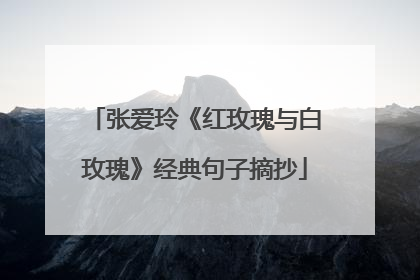 张爱玲《红玫瑰与白玫瑰》经典句子摘抄