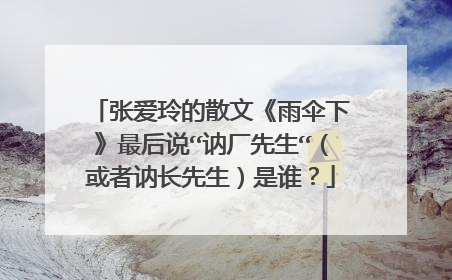 张爱玲的散文《雨伞下》最后说“讷厂先生“（或者讷长先生）是谁？