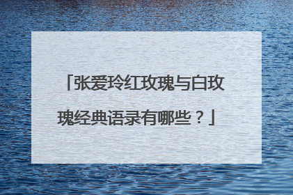 张爱玲红玫瑰与白玫瑰经典语录有哪些？