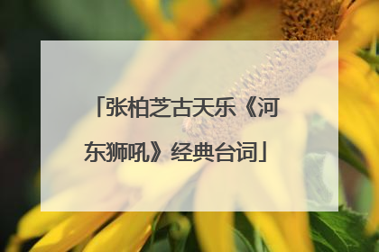 张柏芝古天乐《河东狮吼》经典台词