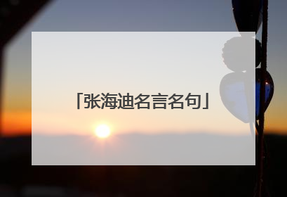 张海迪名言名句