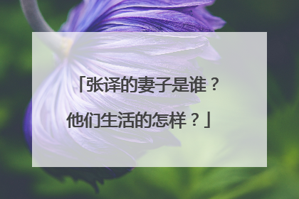 张译的妻子是谁？他们生活的怎样？