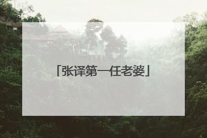 张译第一任老婆