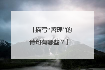 描写“哲理”的诗句有哪些?