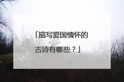 描写爱国情怀的古诗有哪些？