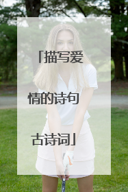 描写爱情的诗句古诗词