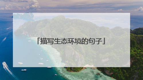 描写生态环境的句子