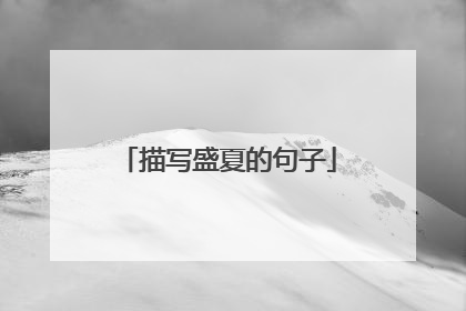 描写盛夏的句子