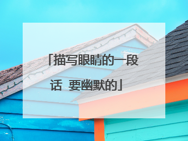 描写眼睛的一段话 要幽默的