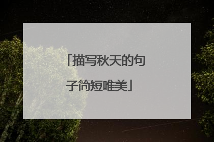 描写秋天的句子简短唯美